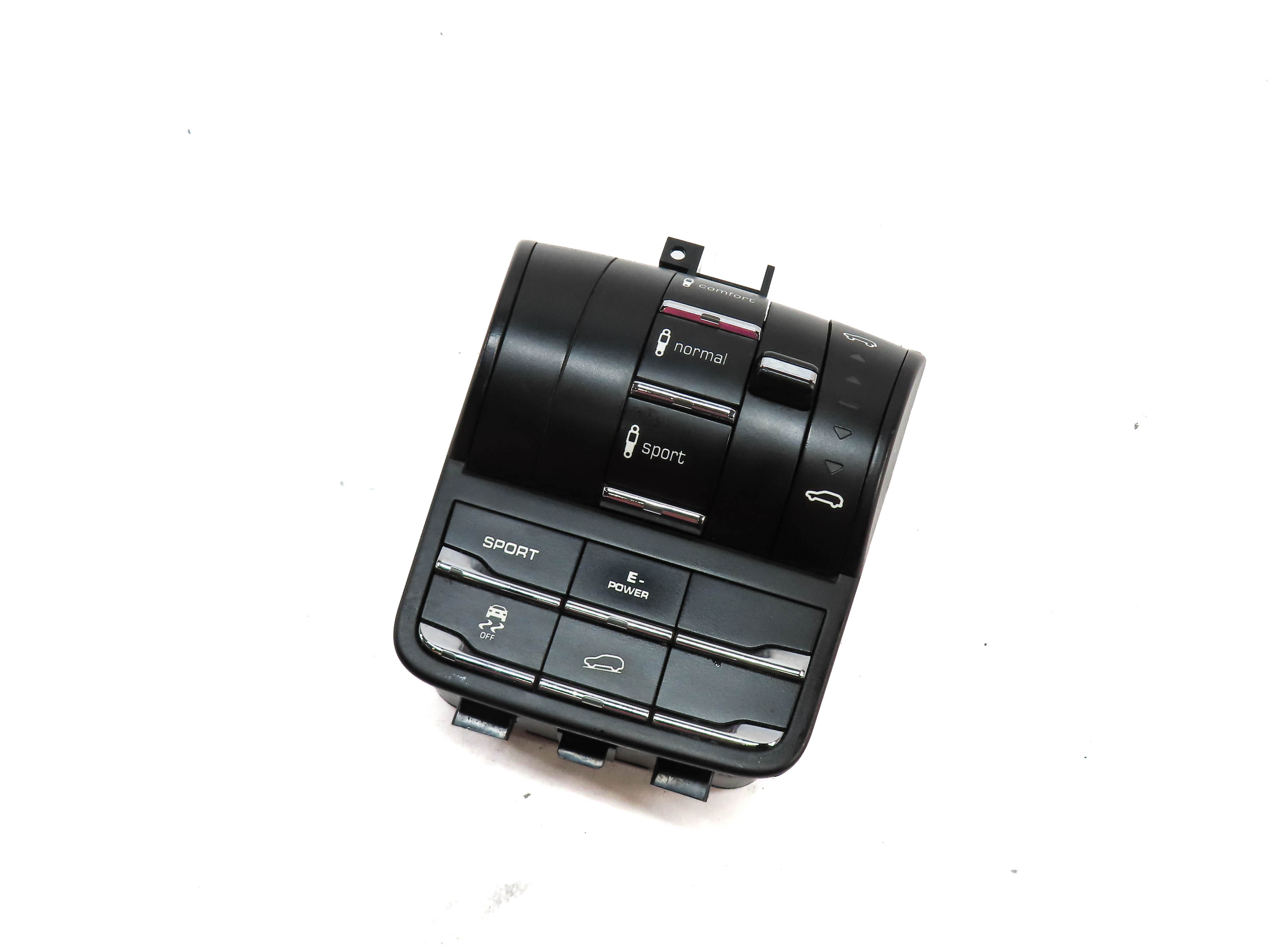 2011 PORSCHE CAYENNE HYBRID (958) FRONT CENTER CONSOLE SUSPENSION SETTING SWITCH — exact item pictured